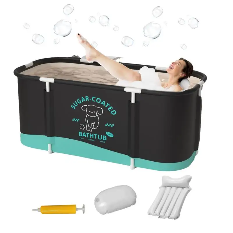 Portable Folding Bathing Bucket for Adults Full Body Household Thicken PVC Multiple Layer Bathtub Family SPA Soaking Tub