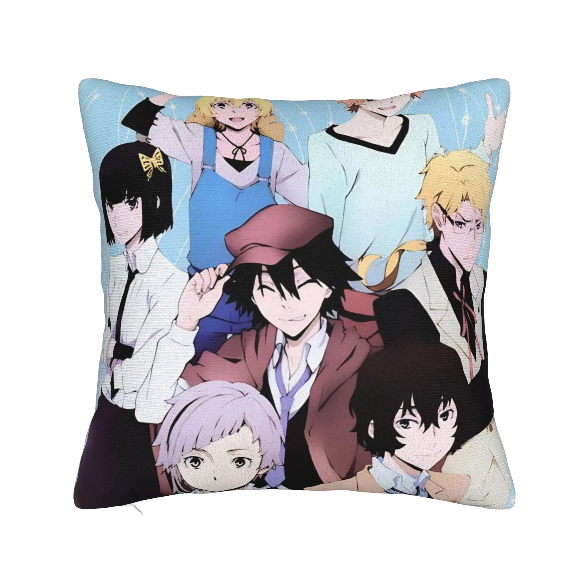 Anime Bungo Stray Dogs Pillowcase Double-sided Printing Cushion Cover Decorations  Throw Pillow Case Cover Home Square 45X45cm
