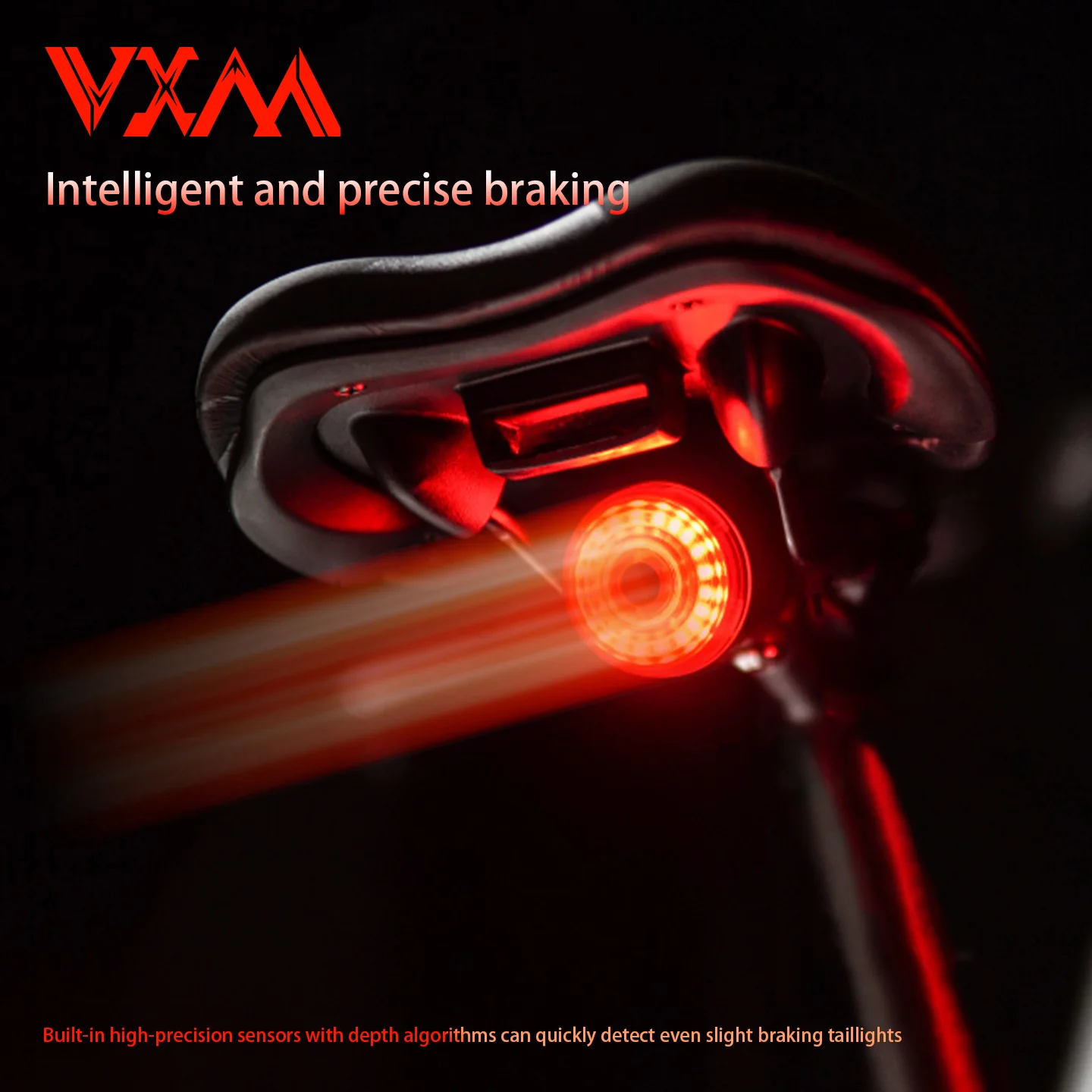 Умный задний фонарь VXM для велосипеда Type-C с зарядкой IPX6, водонепроницаемый интеллектуальный датчик тормоза, MTB, дорожное предупреждение, детали задних фонарей для езды на велосипеде