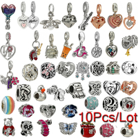 10Pcs/Lot Newest Frog Dolphin Rainbow Charms Beads Pendant Fit DIY Bracelets Necklaces For Women Kids Jewelry Making Wholesale