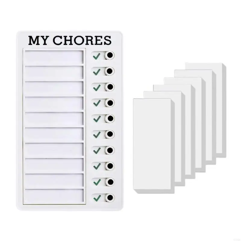 C90C Chore Chart for Kids, Portable Chore Chart Checklist Schedule Board with 60 Cardstock for Routine Schedule Planning