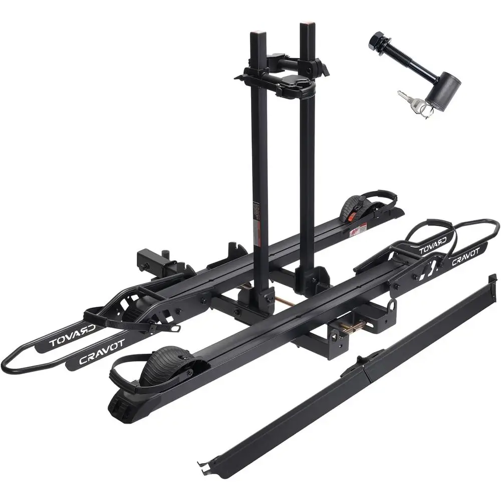 

300 lbs Capacity Electric Bike Rack, Fits 2 E-Bikes, 5-Inch Tire, 2-Inch Hitch Receiver