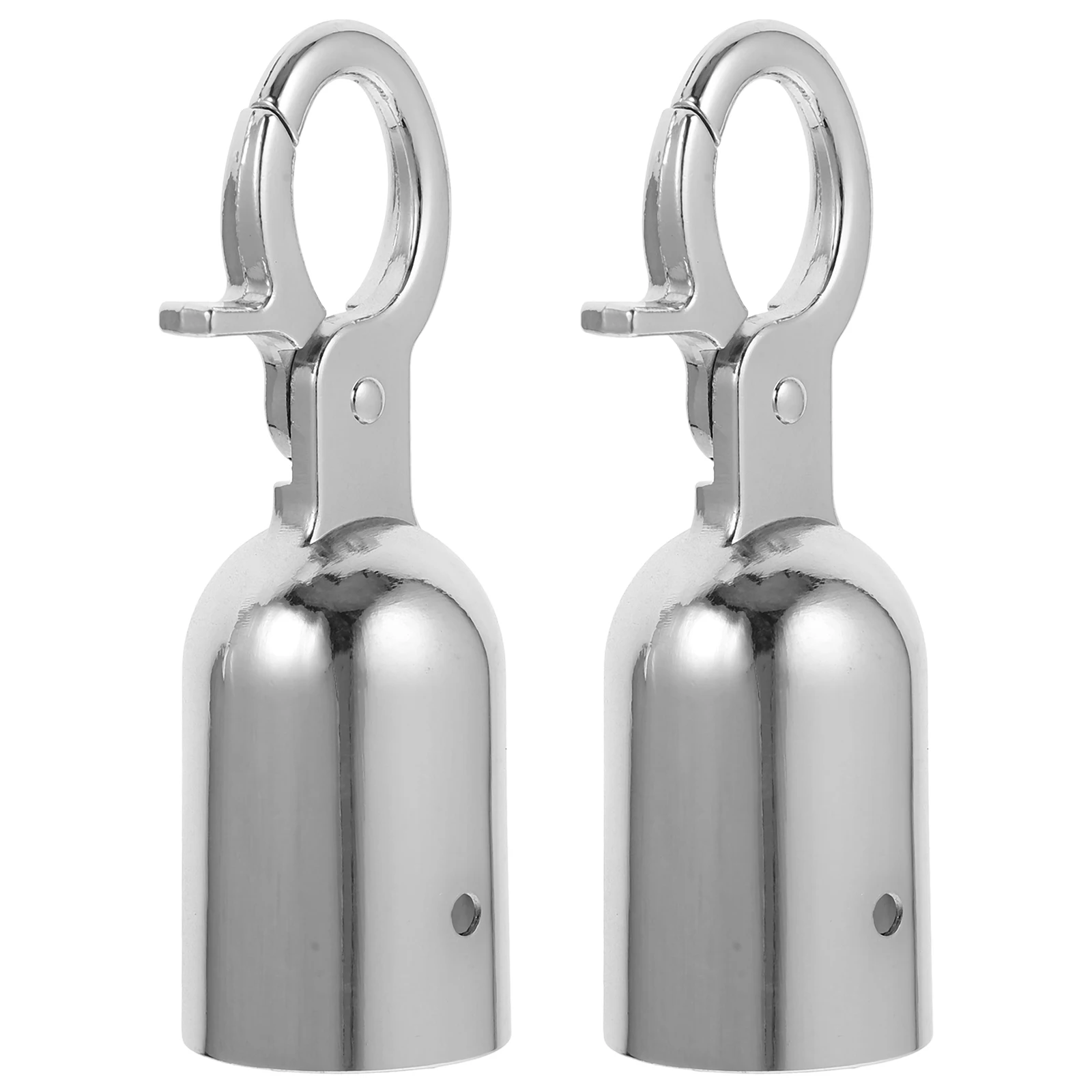 

2 Pcs Rope End Stop Hook Caps Snap Stainless Steel Fixing Clips Cord Stopper Ends
