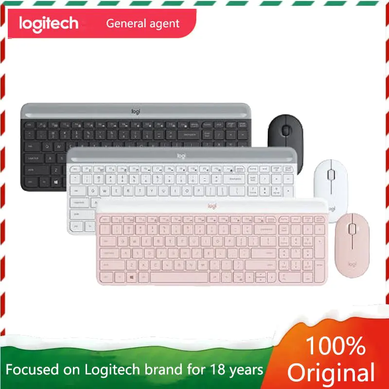 Logitech MK470 Wireless Silent Keyboard and Mouse Set, Lightweight and Portable Computer, Office Keyboard and Mouse Set