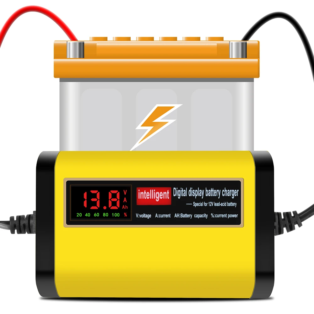 

Car Battery Charger Car Accessories 3 Stages Lead Acid AGM GEL Battery-chargers