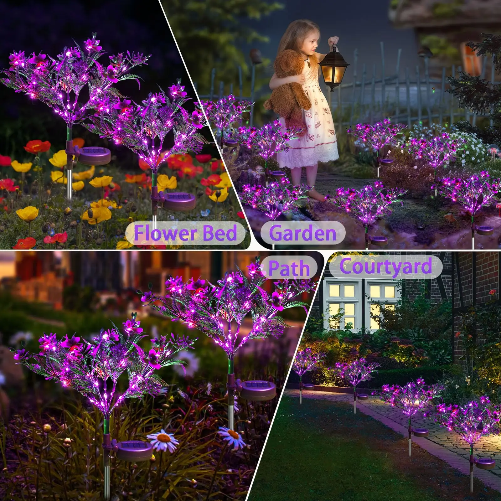 Imagem -04 - Phalaenopsis Flower Solar Light Orquídeas Led Quintal Lâmpada Decorativa Jardim ao ar Livre Gramado Caminho Decoração do Pátio 1pc