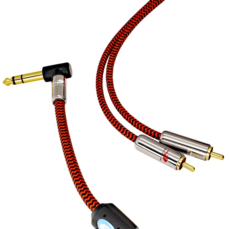 

Angle TRS Stereo 6.35mm to Dual RCA Premium Audio Cable for Mixing Console AMP 1/4 Inch Jack to 2 RCA OFC Cable 1M 2M 3M 5M 8M