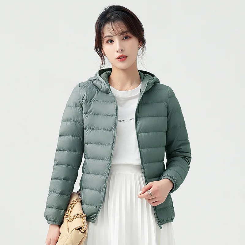 Doudoune Coupe-Vent Ultra Légère à Capuche en Duvet de Canard pour Femme, Parka Femme Casprogressive, Monochromatique, Automne, Hiver, 2024, 0-10 ℃