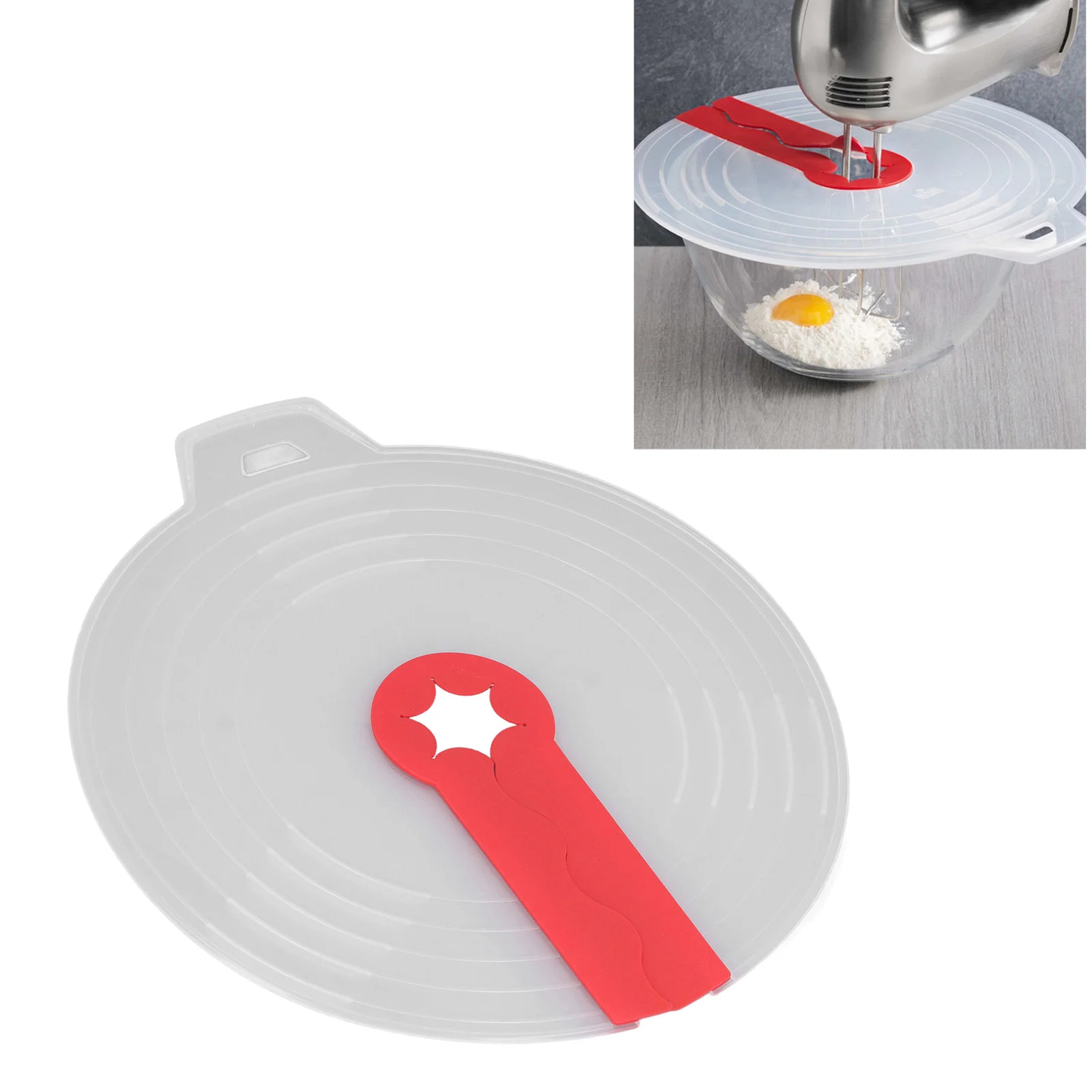 Mixing Bowl Splatter Guard PP Silicone Mixer Splatter Screen Splashproof Cover for Egg Bowl Whisks Cooking Baking Splash Guard