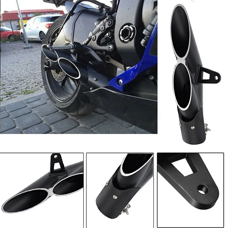 

Motorcycle Two Outlet Pipe 51mm Universal Exhaust Muffler Racing Escape Suitable for YZF R1 R3 R6 Z1000 S1000RR Z800 Z900
