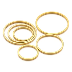 20/50pcs Stainless Steel Gold Plated Round Circle Charms Pendants for Diy Jewelry Findings Making Earrings Necklace Materials