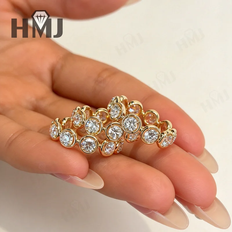 18K Goldringe mit Labor-Diamanten DEF VS Rundschliff für Hochzeitsantrag, Verlobung, Versprechen, Feiner Schmuck, Charms, Klassisch – Detail 7