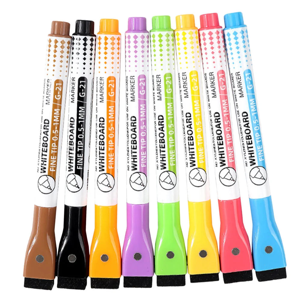 8 Pcs Magnetic Whiteboard Pen Pens Dry Erase Marker Pp Markers with Child Washable Small