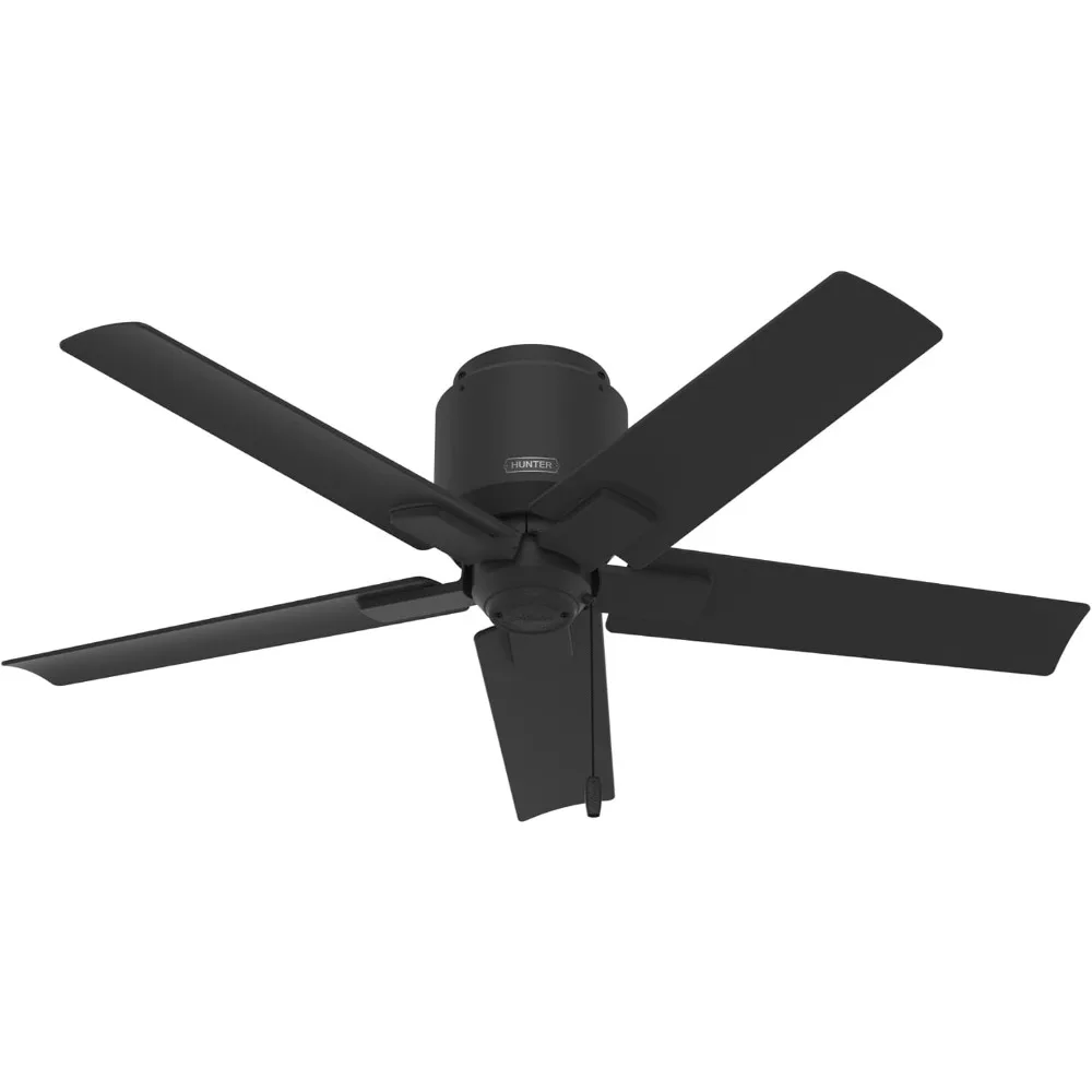 

44 inch Terrace Cove Modern Matte Black Low Profile Indoor/Outdoor Ceiling Fan and Pull Chain
