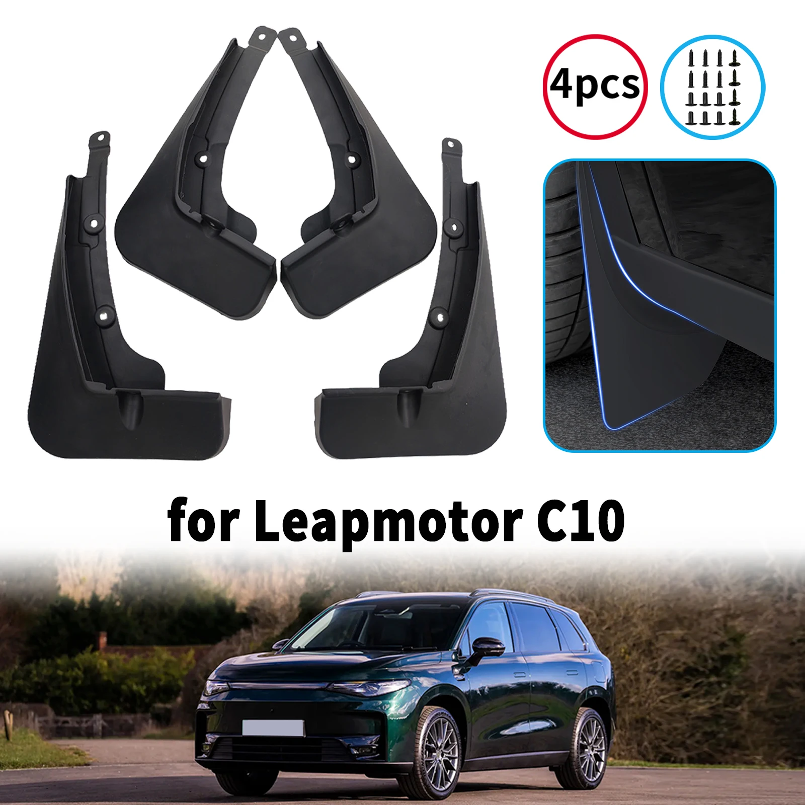 MudFlaps Accessories for Leapmotor C10 2024 2025 2026 Car Mudguards Mud Flaps Splash Guards Front Rear Wheels Fender
