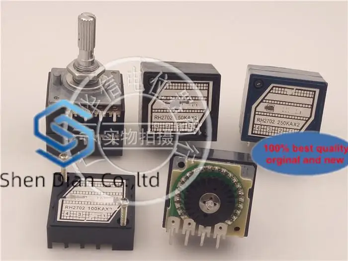 Original new 1pcs  Resistor Stepper Dual Exponential Volume Potentiometer RH2702-50KAx2 100KAx2 250KAx2