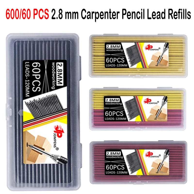

600/60 шт. стержни для карандашей для плотников 2,8 мм, твердые механические стержни для карандашей для плотников, сменные канцелярские принадлежности, школьные принадлежности