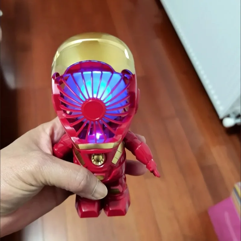 Mini ventilateur électrique de dessin animé Marvel Iron Man, chargement USB, durable, jouets pour garçons, cadeau d'anniversaire, nouveau, 2024