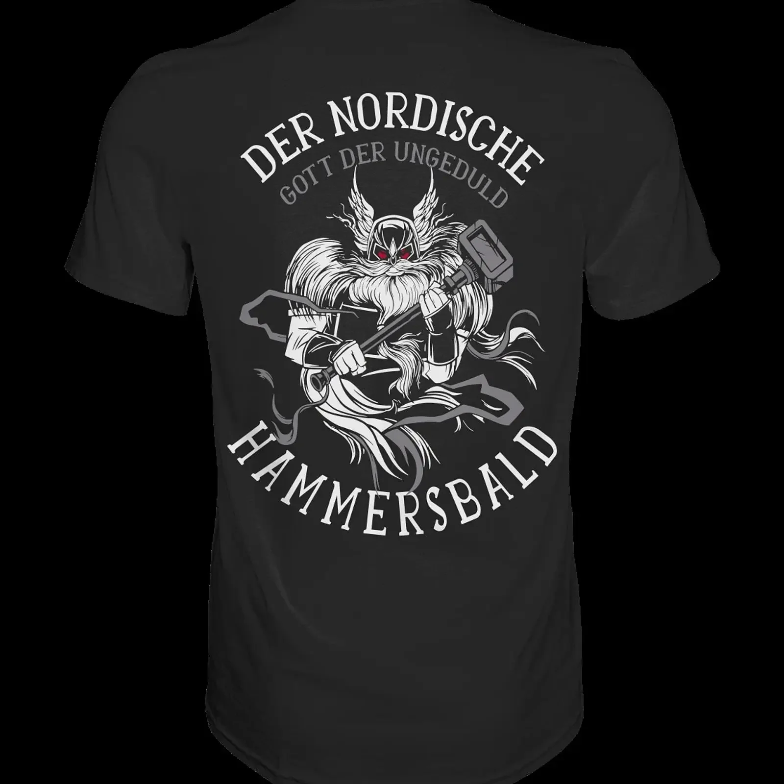 T-shirt pour hommes avec citation drôle sur le thème des Vikings : « Le dieu nordique de l'impatience Hammersbald », style vintage, délavé, respirant, graphique tendance, décontracté