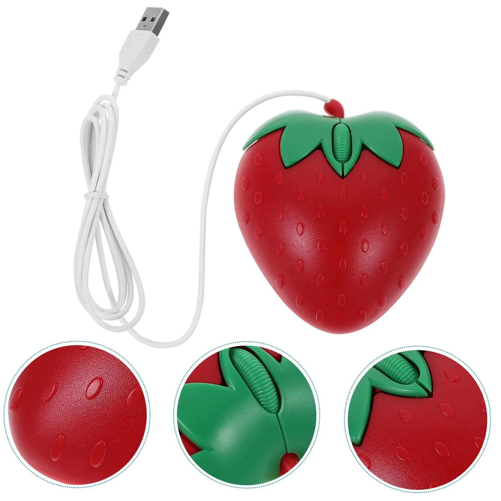 الفراولة لطيف الكمبيوتر USB السلكية كمبيوتر محمول لمكتب المنزل السفر مريح فأرة الكمبيوتر ماوس كمبيوتر محمول USB #6