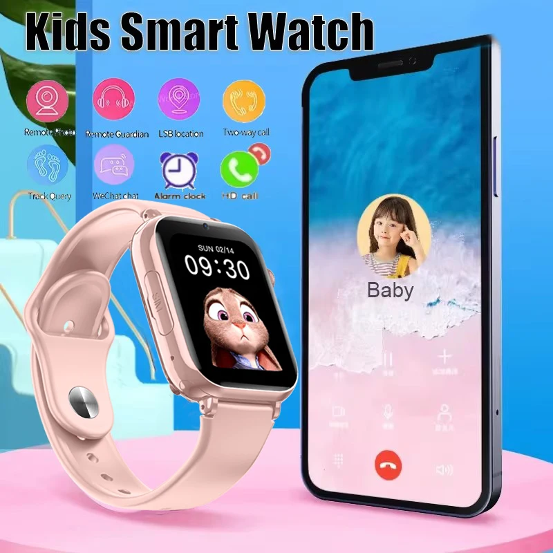 

4G Smart Watch Kids LBS Location SOS Phone Call SIM Card Camera Photo Alarm Clock Children Electronic Watch Gift For Boy Girls
