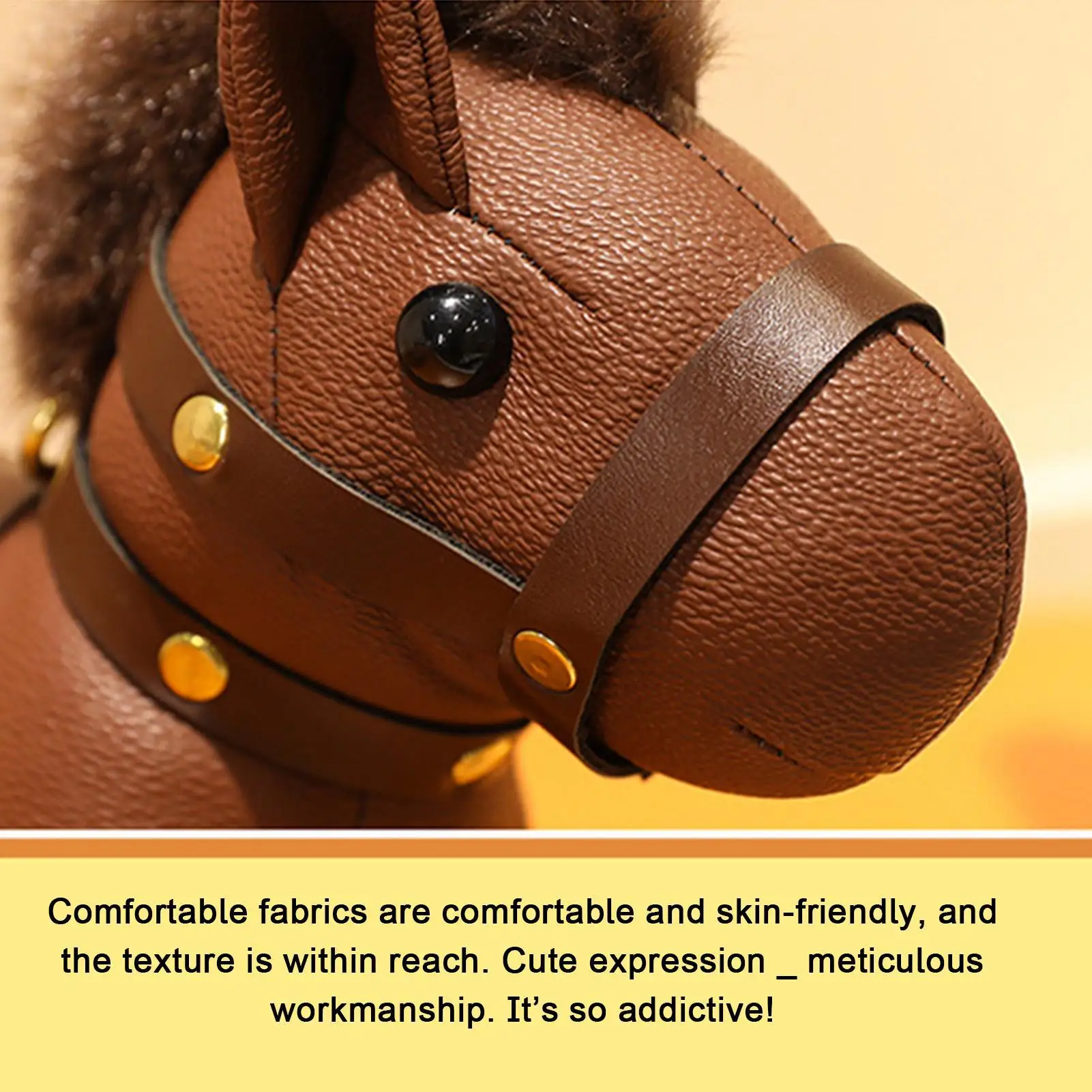 Vintage Horse Year Bag Pendant Cartoon Lightweight Year of the Horse Plush Doll Leather Horse Keychain Pendant Bag Keyring