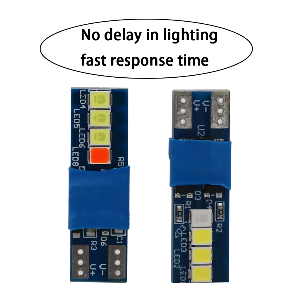 10pcs Canbus W5W T10 8smd 2835 자동 웨지 라이트 독서 램프 No ... - 4