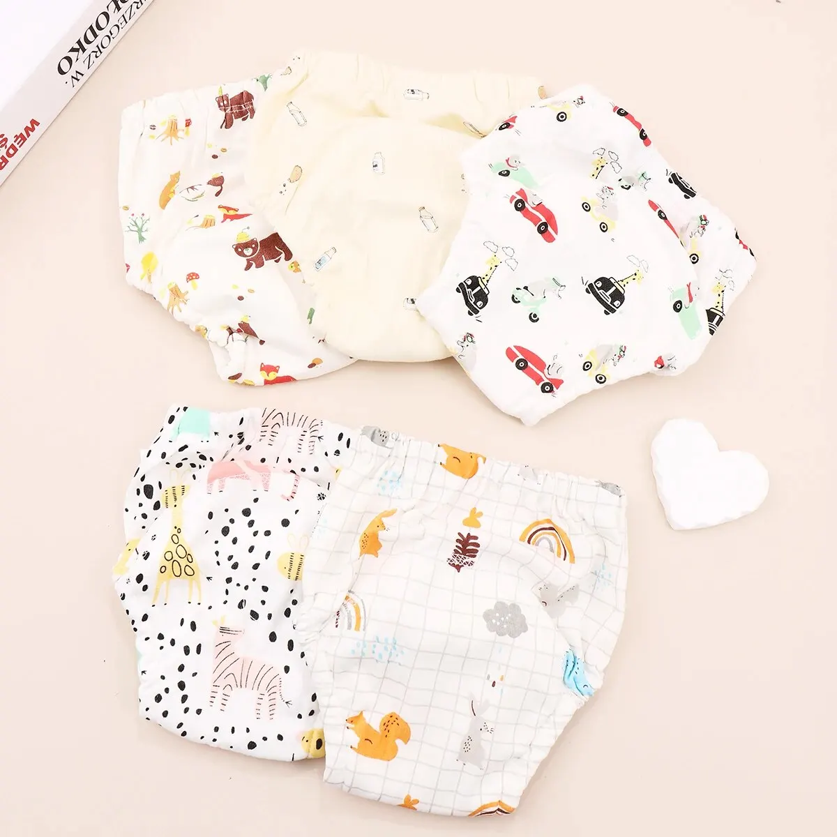 Cartoon Baby Diaper Infant Nappy Pocket Ecological Training Panties Reusable Cotton Baby Training Pants Newborn Cloth Diaper