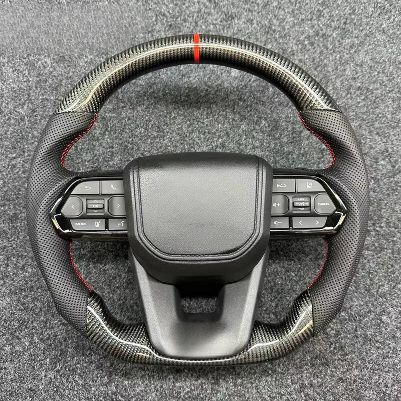 For Toyota Custom Carbon Fiber Steering Wheel Assembly Prado Land Cruiser Hilux Crown Modified Upgrade With Decorative Cover