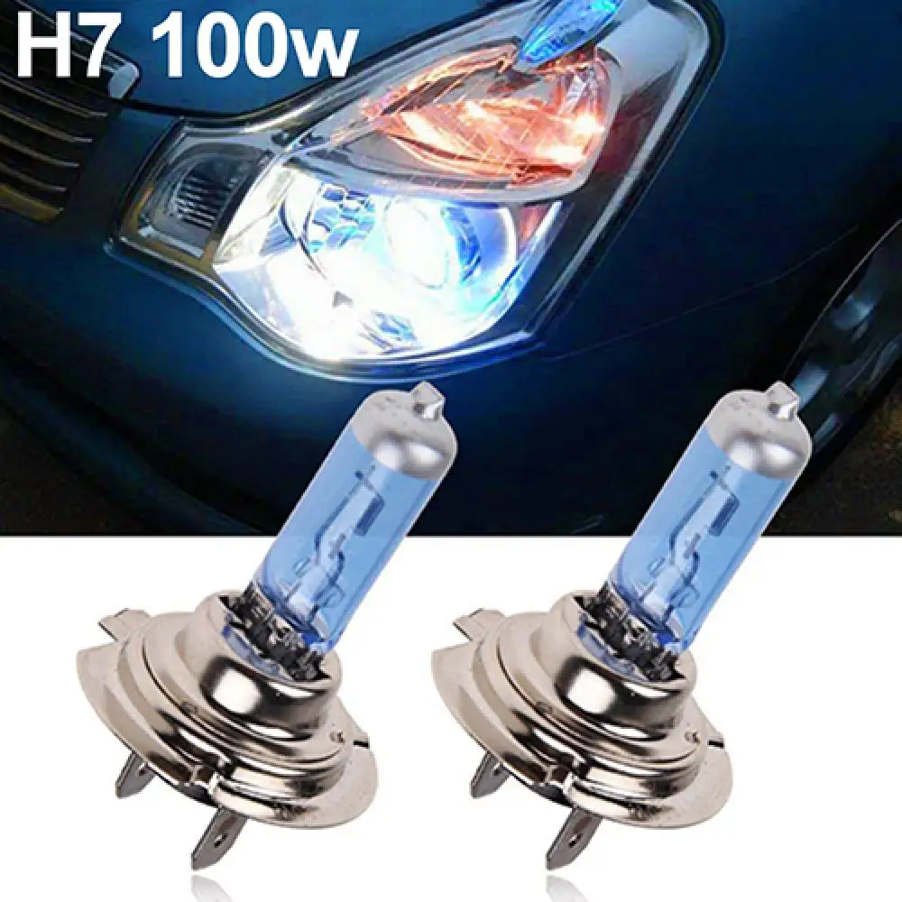 

2Pcs H1/H4/H7 55W/100W Xenon Gas Halogen Headlight White Lamps 12V 5000K Bulbs