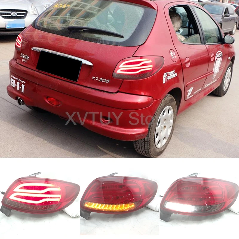 LED Tail Lights for Peugeot 206 207 2004 2005 2006 2007 2008 Rear Lights Assembly Turn Signal Reverse Brake Lamp Car Accessories