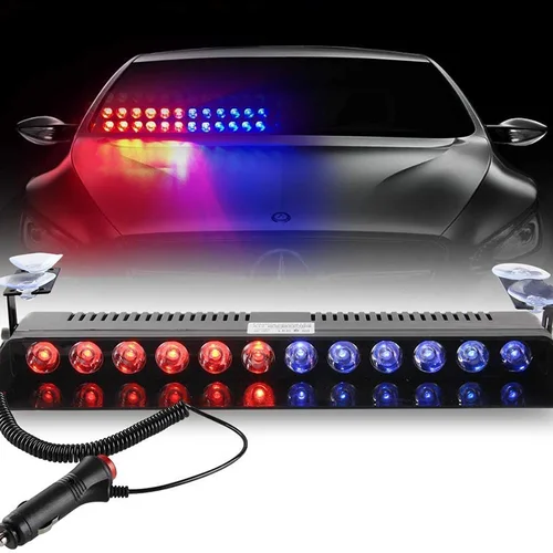 Luces LED de policía de 12LED, luz estroboscópica para coche, lámparas de señal de emergencia de 12V, luz de advertencia, Flash intermitente para parabrisas de camión