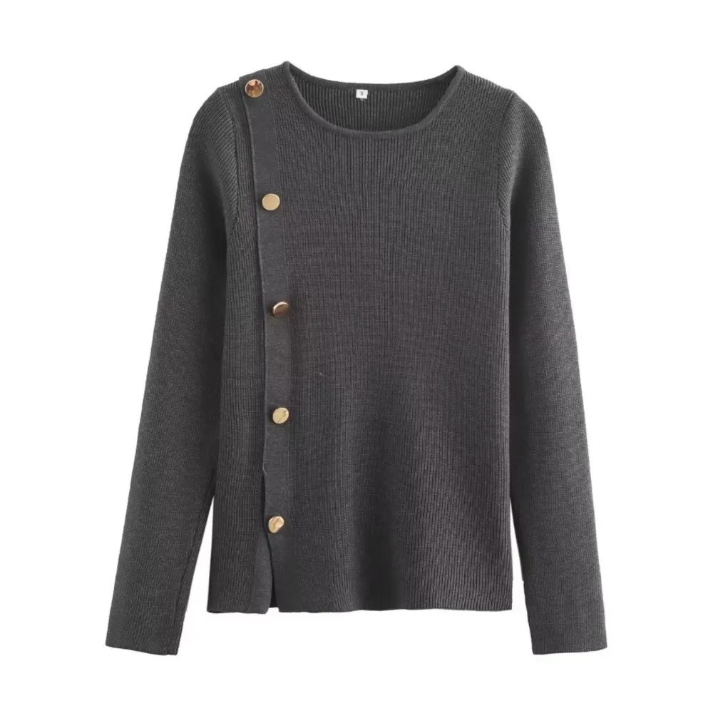 Women's street fashion knitwear Fall 2024 new button-up sweater