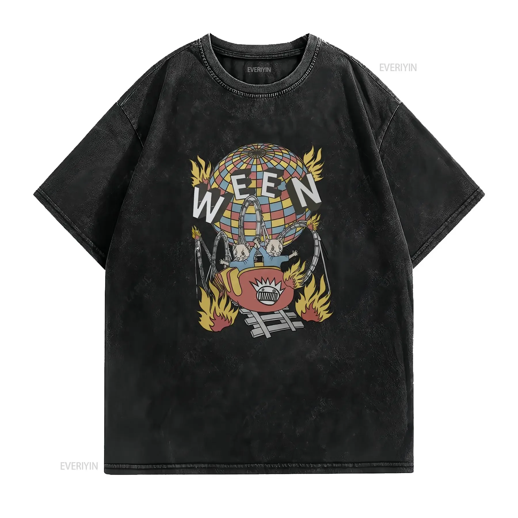 Remake Ween rock band White short sleeve T shirt Classic tee Vtg vintage Washed fashion Top For Everyday Wear designer clothes