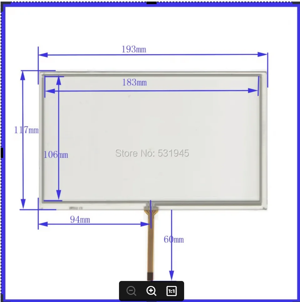

ZhiYuSun HLDTP2892 Touch Screen 8 inch glass for industry applications for GPS HLD-TP-2892