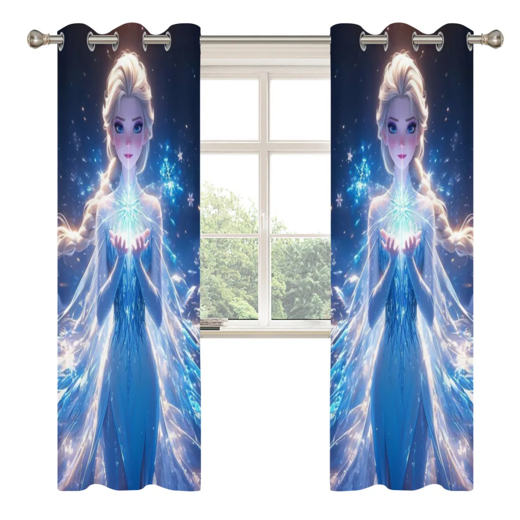 Frozen Disney Elsa Blackout Curtains  for Bedroom Thermal Window Treatment Curtain 2 PC 