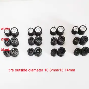 10組1/64錯位輪轂,11mm/13mm,漸進式輪轂,前小後大,橡膠輪胎,適用於1:64模型車HW 10 最佳銷售 橡膠輪 - №8