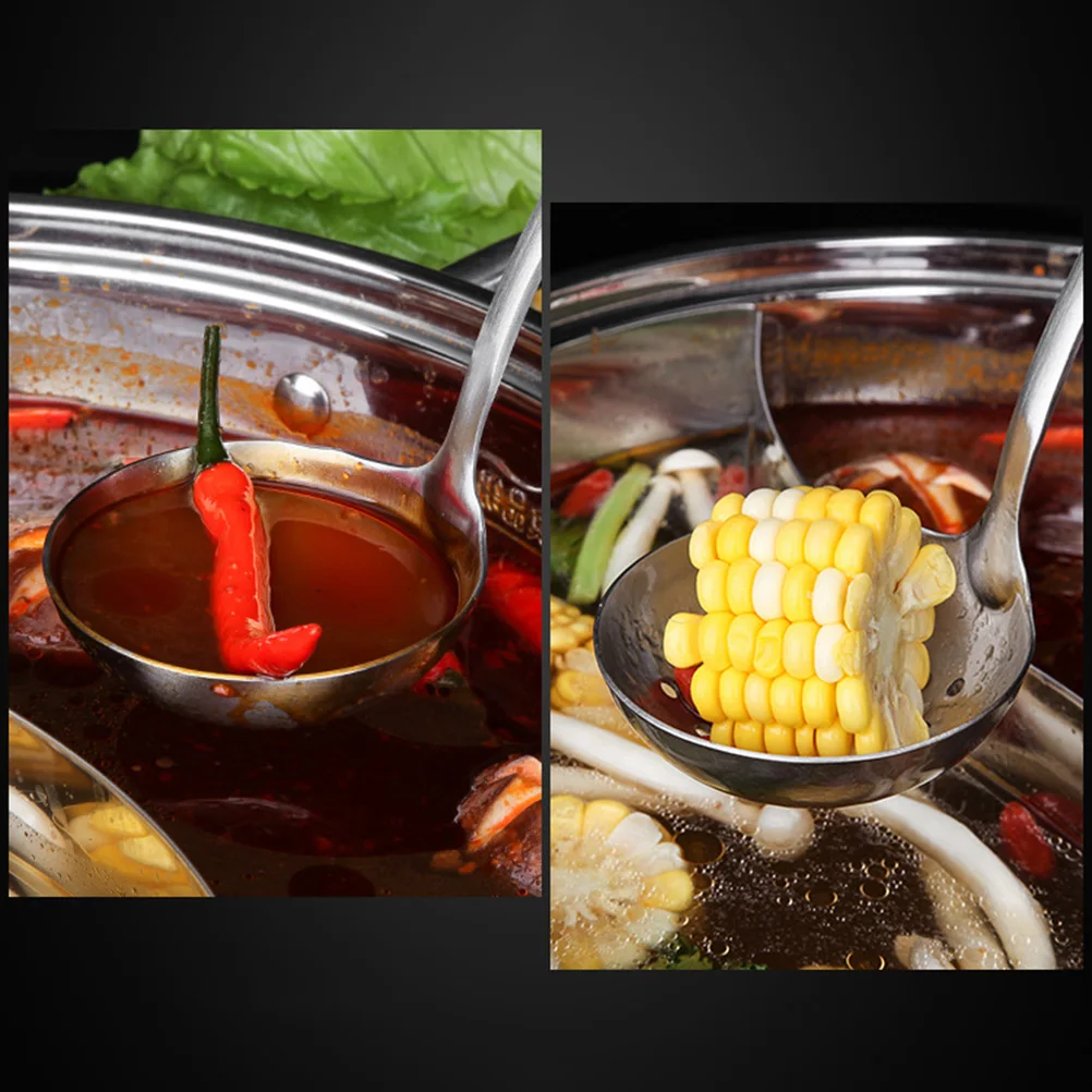 

Stainless Steel Pot Food Serving Spoon Oil Filter Spoon Long H Kitchen Restaurant Utensil Food Serving Tool