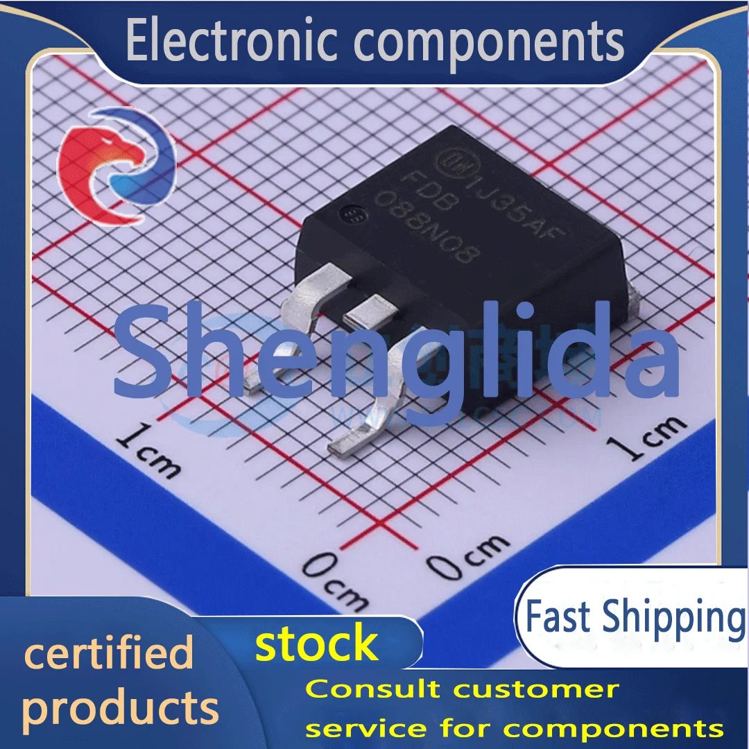 

FDB088N08 packaged D2-PAK field-effect transistor (MOSFET) brand new off the shelf 1PCS