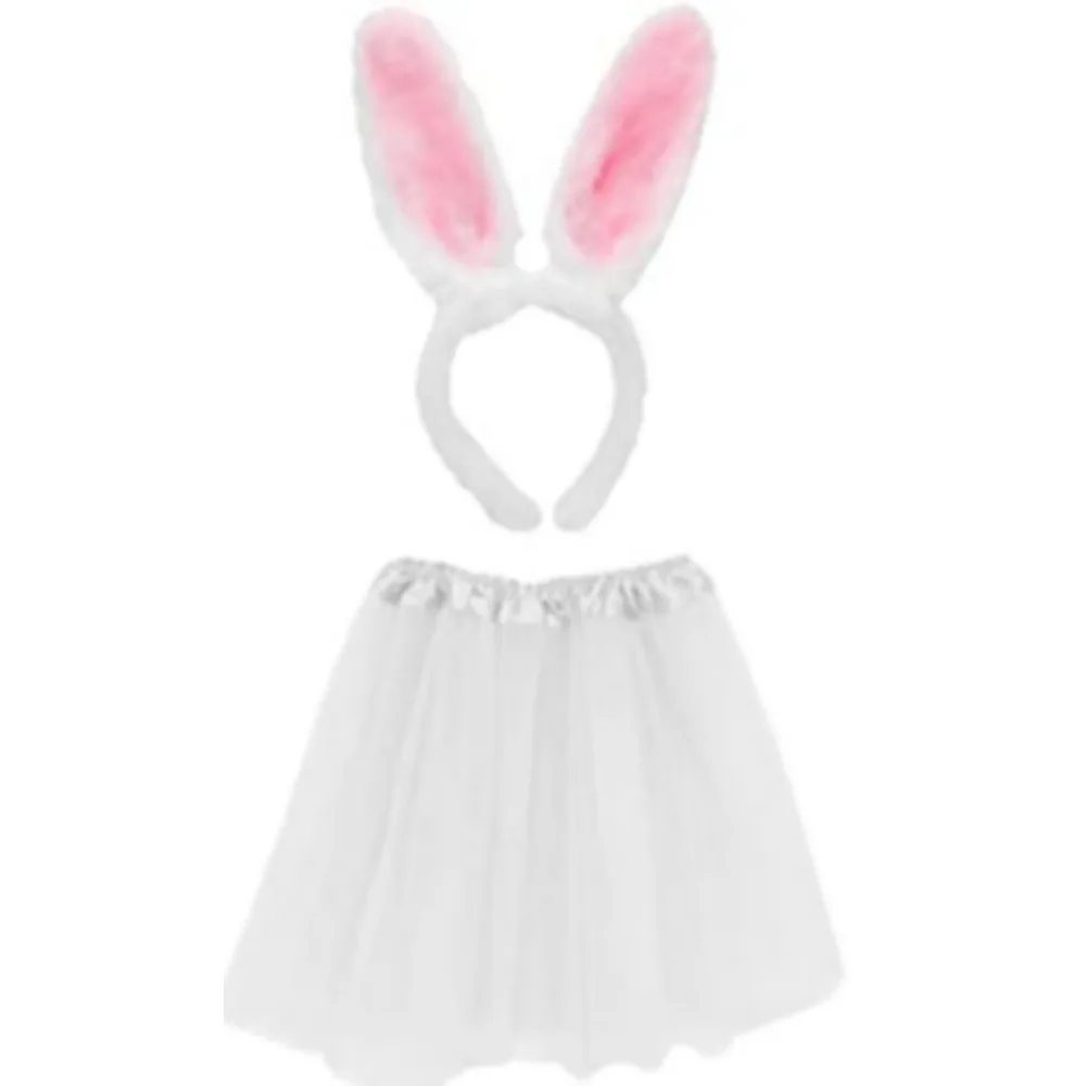 PESENAR Easter Bunny Costume Children\'s Gift Bunny Decorative Tutu Set with Ears and Bow