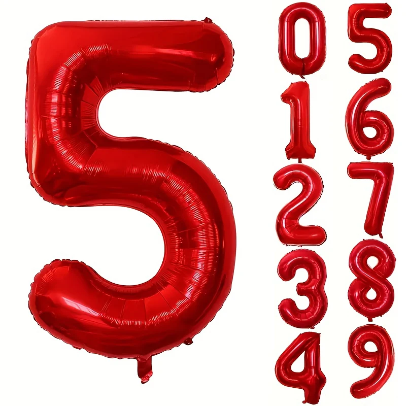 32 INCH Rood Aantal Folie Ballonnen voor Verjaardag Jubileum Party Decor, Grote Familie Viering Foto Achtergrond Decoratie Set