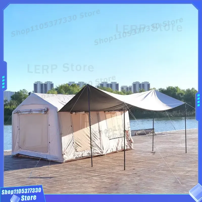 Custom Heavy Duty Portable Oxford Cloth Inflatable Camping Tent Waterproof Outdoor Air Pole Tent with Air Pump