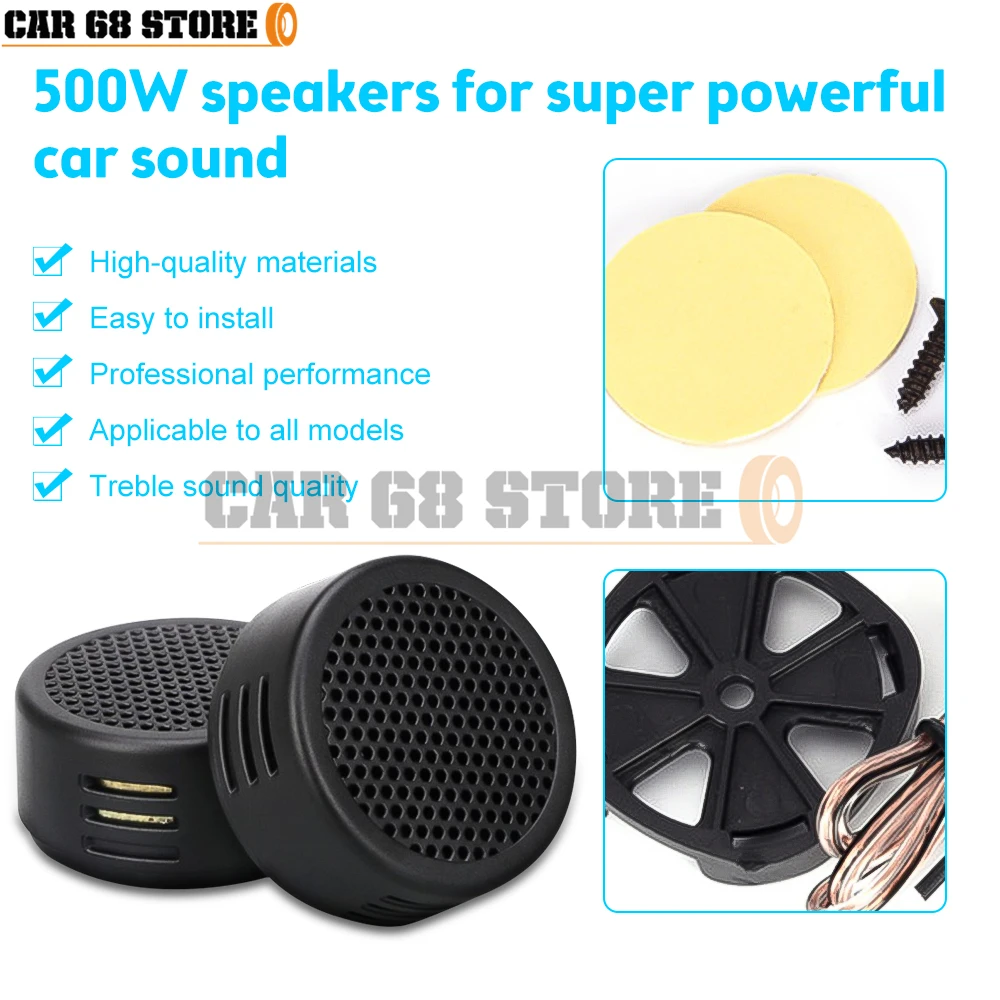 1Pair High Quality Universal High Efficiency Mini Dome Tweeter Loudspeaker 2x 500W Loud Speaker Super Power Audio Sound for Car