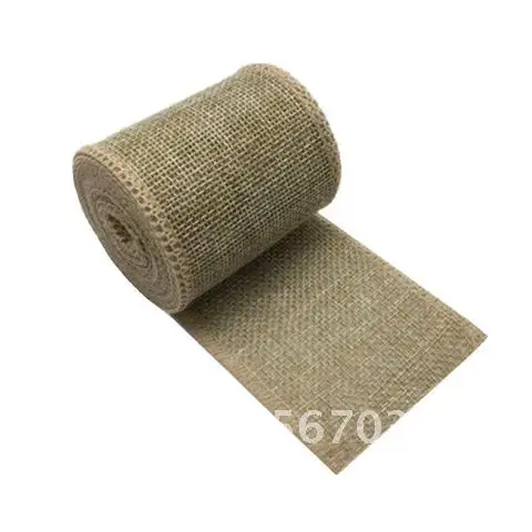 Burlap Wired Ribbon Rolls 3M/Roll, Wrapping Burlap Ribbon for DIY Christmas Crafts Decoration Wedding(60mm Width)