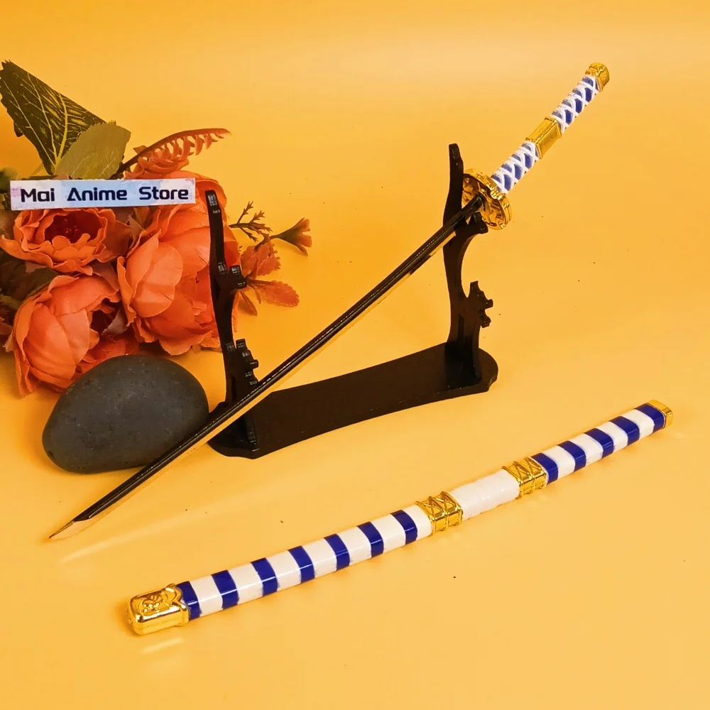 9.4in رورونوا زورو كاتانا ثلاث قطع سيف نينجا شفرة سكين صابر أنيمي المعادن زورو سيف كاتانا الياباني الصغير لعبة غير حادة هدية