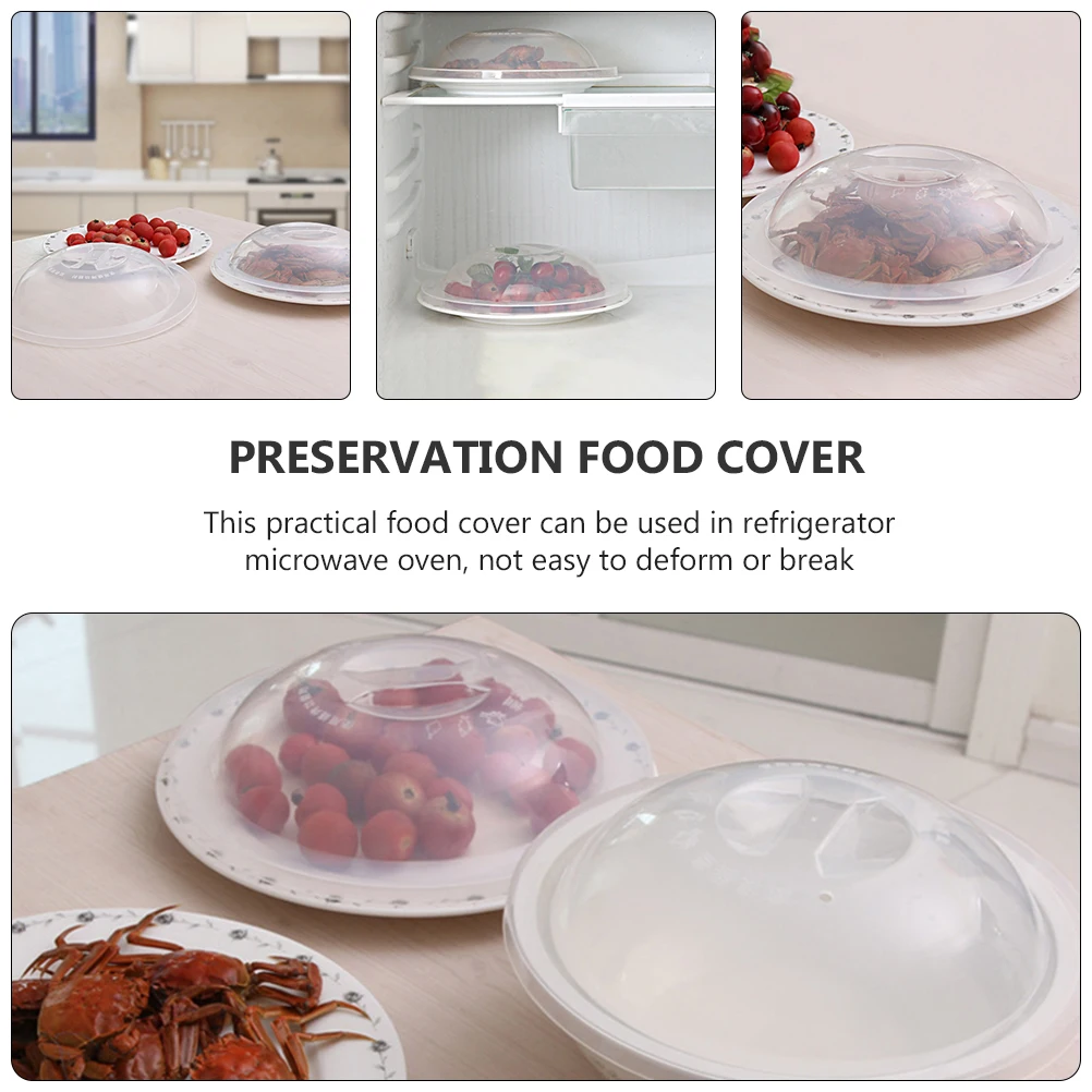

2Pcs Microwave Food Cover Plastic Heat Resistant Dish Protection Insect Proof Preservation for Refrigerator Oven