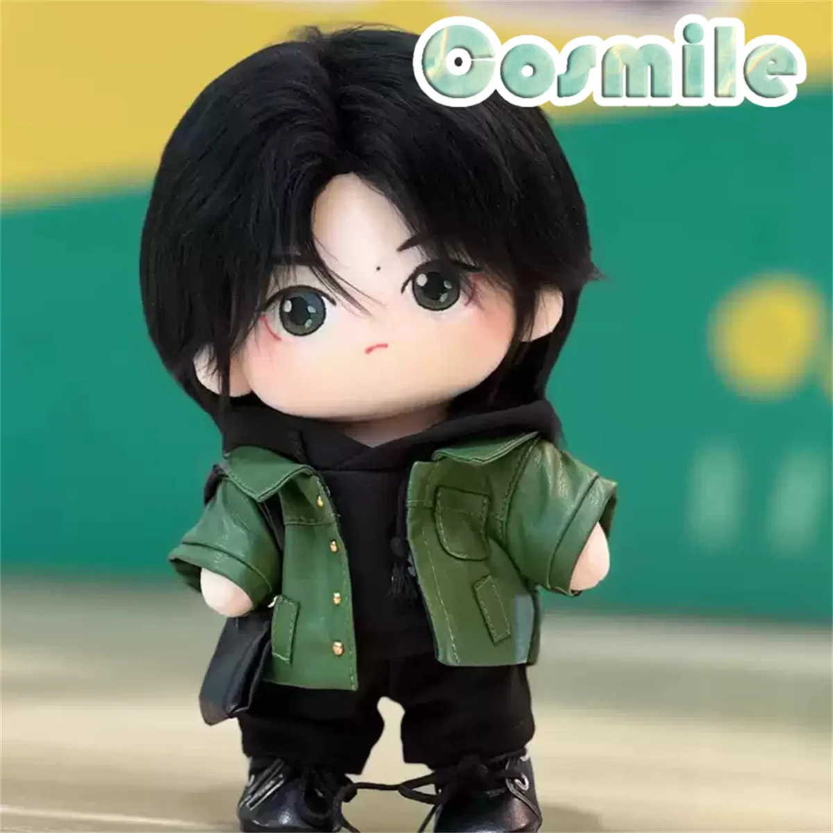 

The Untamed Star Idol Yibo, зеленая кожаная кружевная повседневная модная мягкая плюшевая кукла 20 см, одежда для тела GG Jun