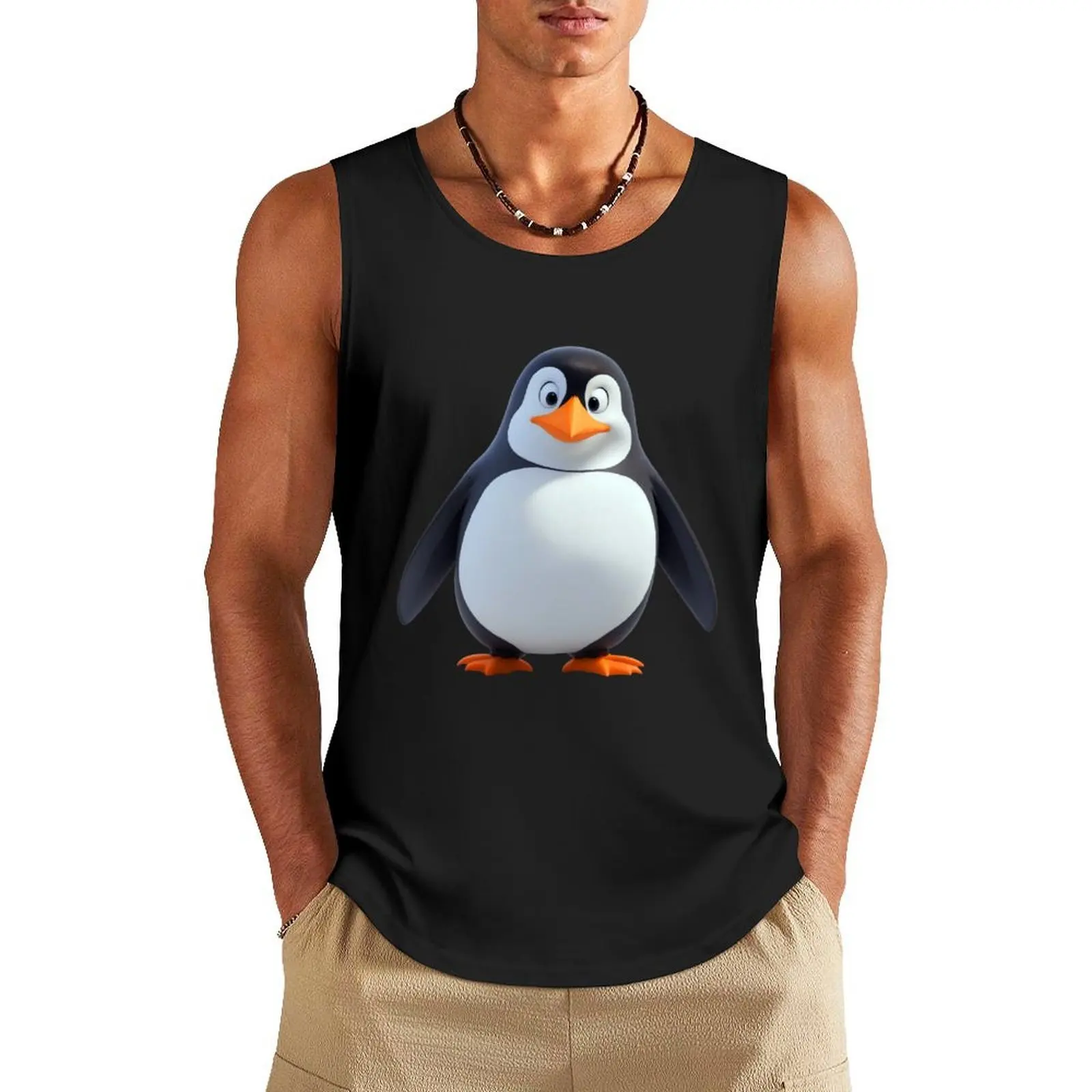 

Cute adorable baby penguin bird winter club antarctic Tank Top gym accessories men Men gym sportswear vests for men