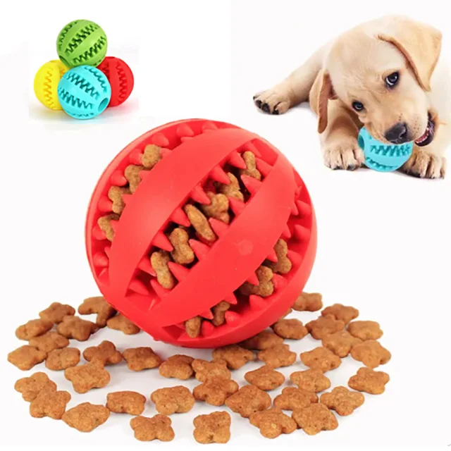 Juguetes para perros, juguete divertido, interactivo, elástico, pelota suave, juguete para masticar para perros, pelota limpia de dientes, comida, pelota de goma Extra resistente para perros