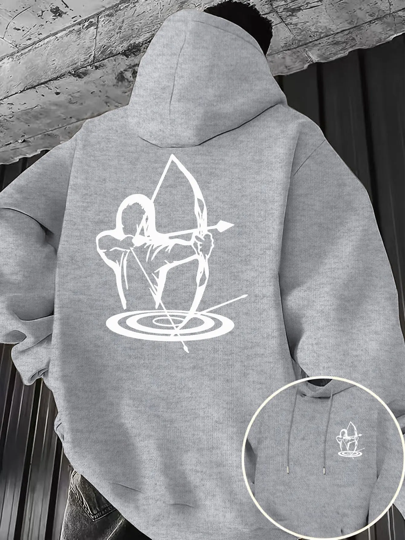 Men's Hooded Jacket for Archery Enthusiasts - Patterned Print - Outdoor Sports and Leisure - Unique, Warm and Comfortable Jacket